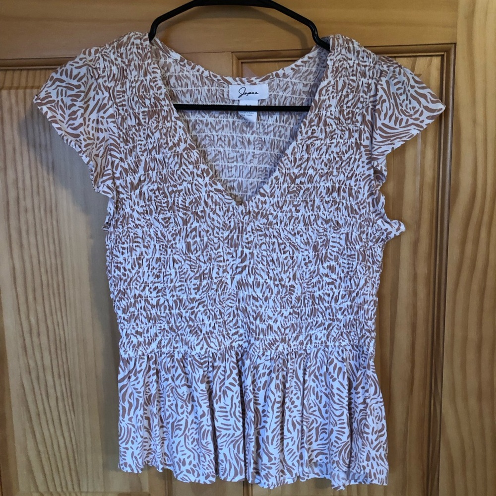 Pink and White Patterned Women's Top